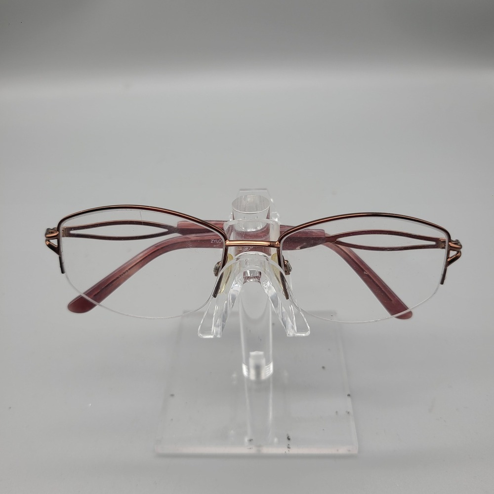 Sophia Loren M210 Zyloware Eyeglasses Copper Plum Semi Rimless Frames 52-17-135